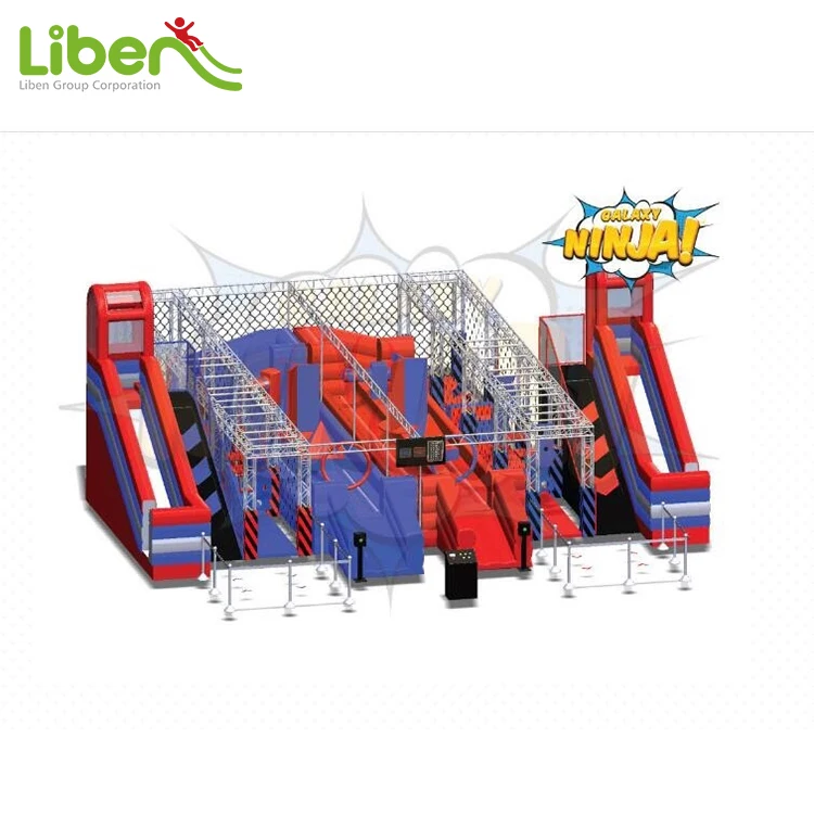 kids parks inflatable ninja warrior obstacle course for sale