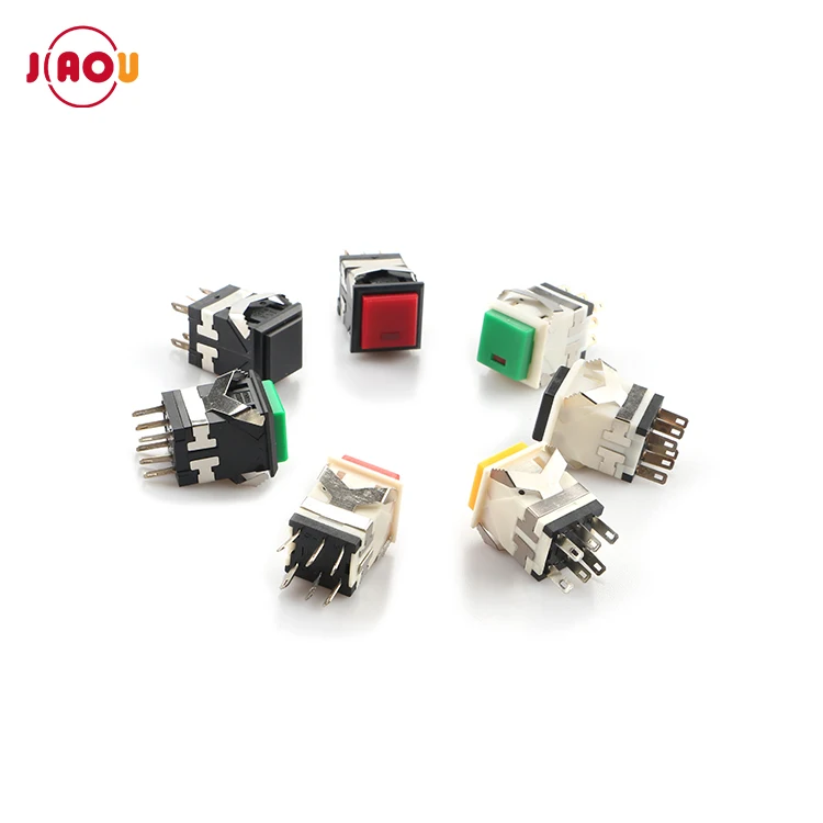 KD2-21/KD2-22/KD-23/KD2-24  With LED /Non-illuminated LED  self-locking/Non Self-locking   Square Push Button Switch