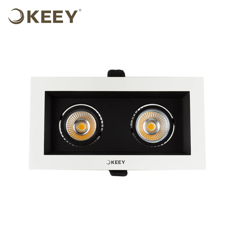 
KEEY 3*9W 18 Watts Led Grille Lamp Light Fixture Protective Grille Lights Commercial Lighting Rectangle Shape QYR2-GS607W-3 