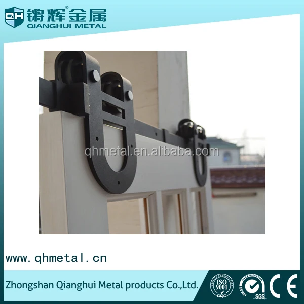 Heavy duty Sliding barn door hardware with  U shape double rollers
