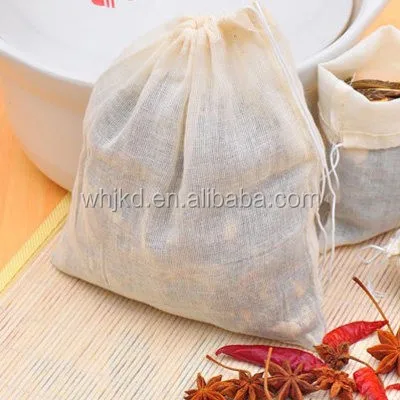 Cotton Muslin Drawstring Reusable Bags Packing Herbs Tea
