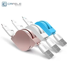 CAFELE 100cm 2 in 1 Retractable Micro USB With Retail Box Fast Charger Phone Cable 8 pin IOS For iPhone 5 5s 6 plus For Samsung