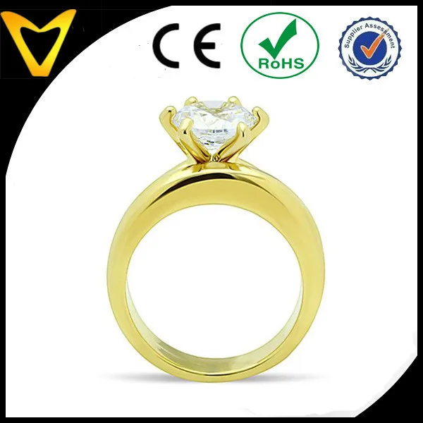 Wedding Ring Factory His & Hers 3 PCS Classic Round Cut Gold Stainless Steel moissanite circular 3.0ct engagement diamond ring
