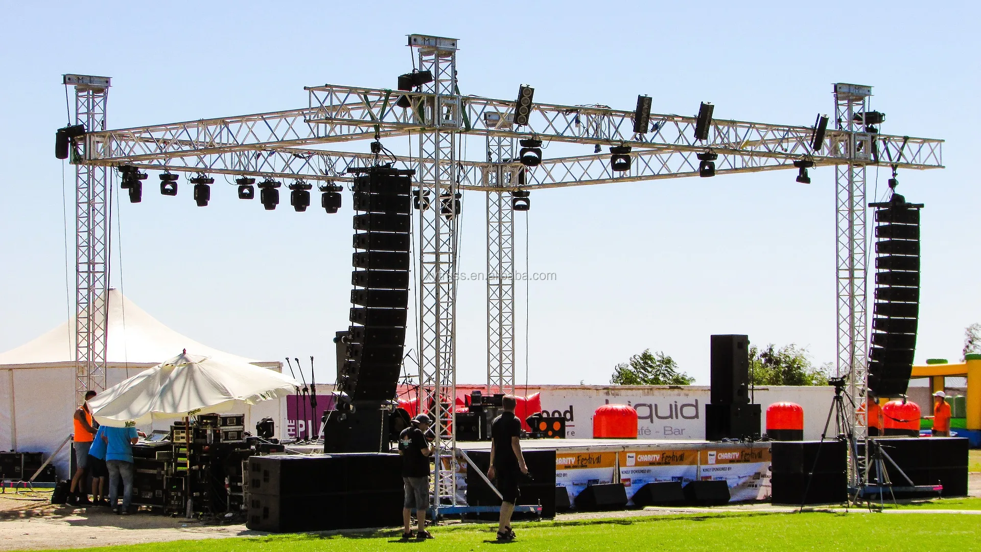 High quality outdoor aluminum stage with truss tower system