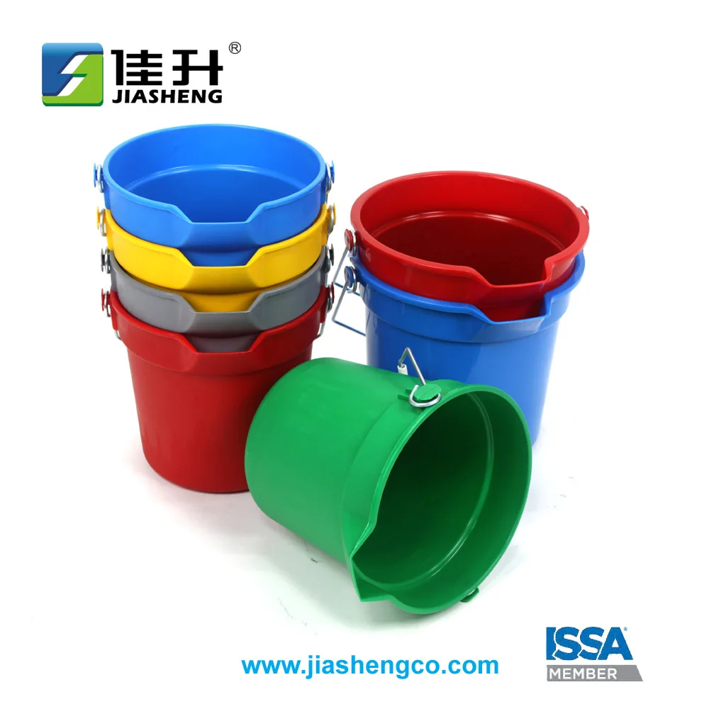 10Qt 14Qt Heavy-duty Pail Plastic Cleaning Bucket embossed graduations quarts and liters 09301 & 09302