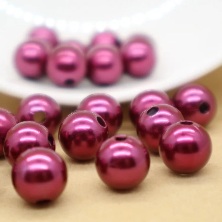 Оптовая продажа с фабрики, пластиковые жемчужные бусины с отверстием для аксессуаров для одежды