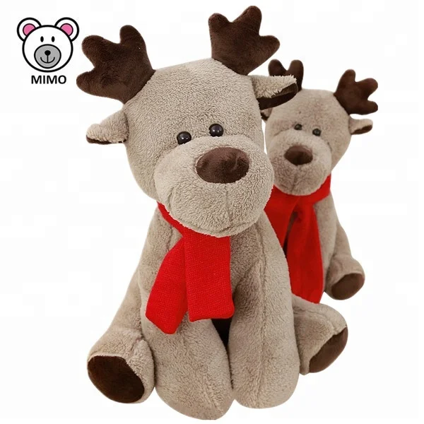 Fashion Xmas Gift Plush Deer Moose Toy With Hoodies Custom Embroider LOGO Soft Elk Toy Stuffed Animal Christmas Reindeer Plush