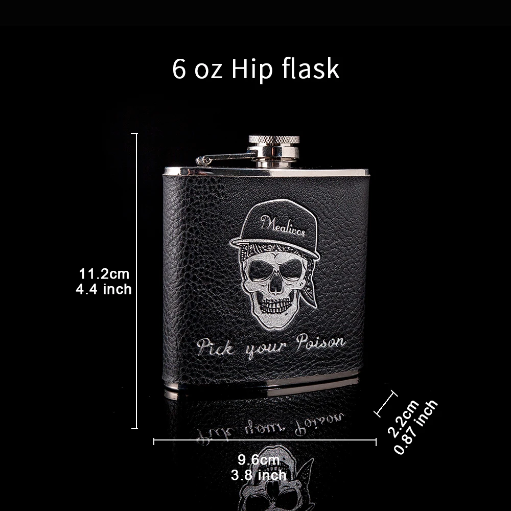 Fashion Flask 6 oz Food safe Stainless Steel Hip Flask drinkware Alcohol Liquor Whiskey Bottle gifts wine pot