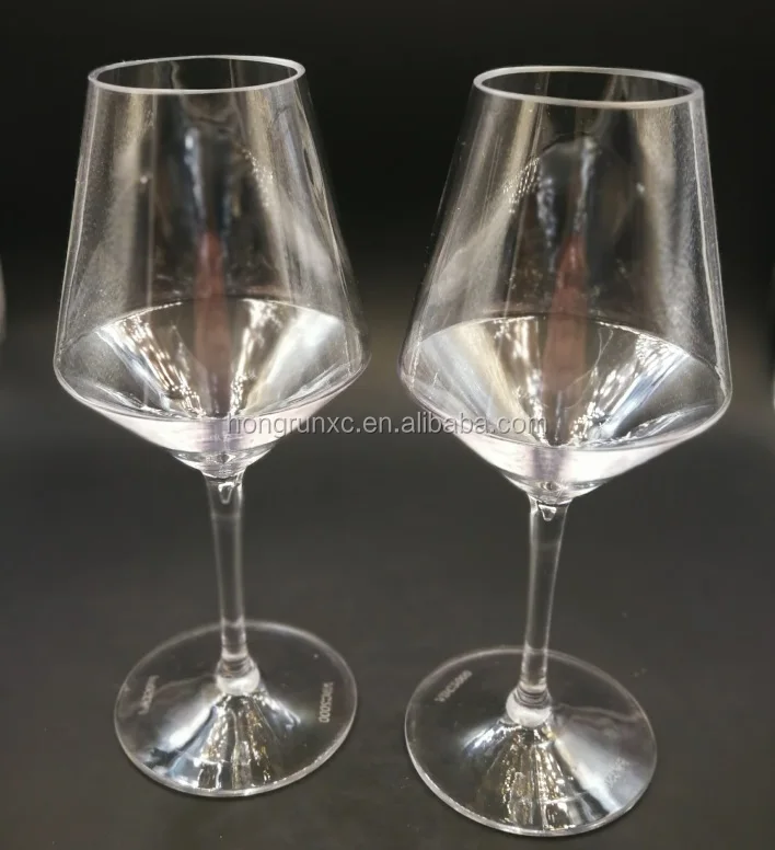 BPA free 14oz Shatterproof  Tritan plastic stemmed goblet wine glasses