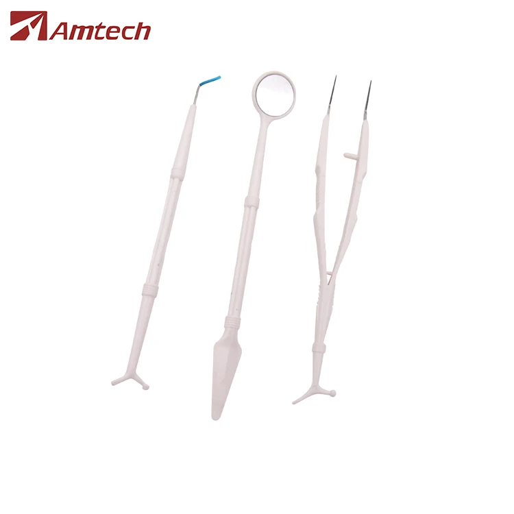 Медицинский Одноразовый стоматологический набор 3 в 1, зеркало для рта, зонд, щипцы