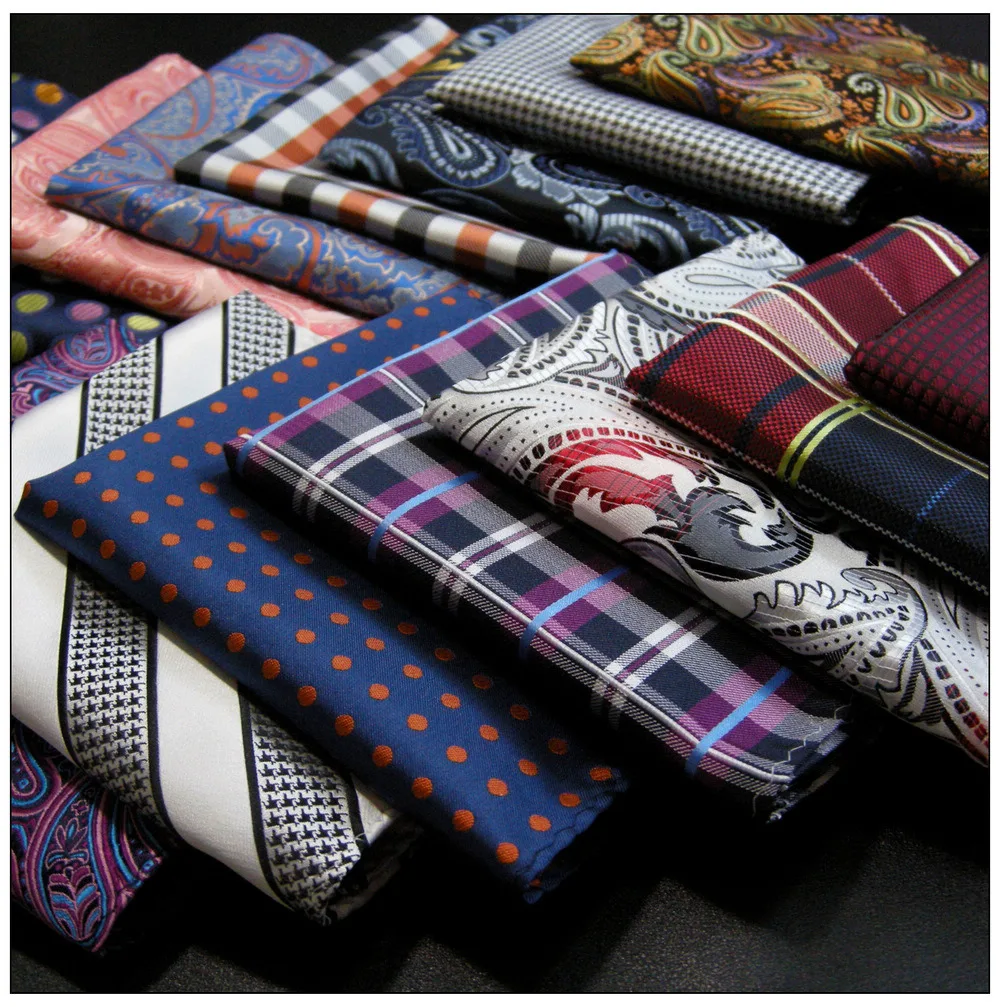 
mens tie and pocket square custom print 100% silk pocket square 
