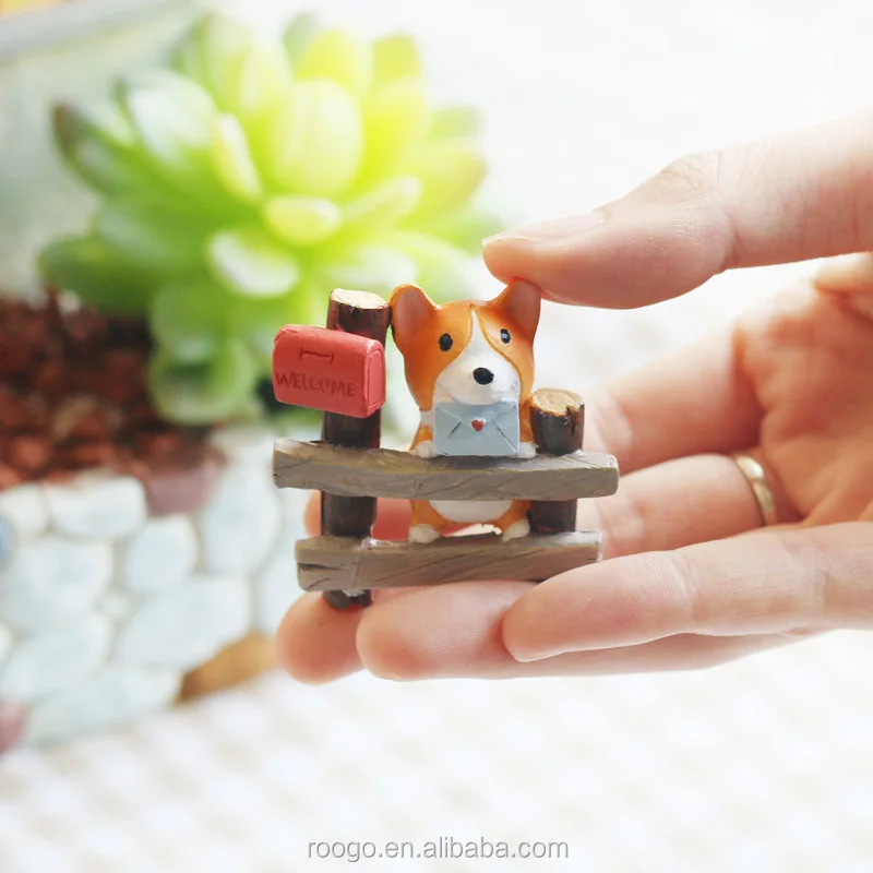 Полимерные Мультяшные корги, украшения для сада, Мини цветочный горшок