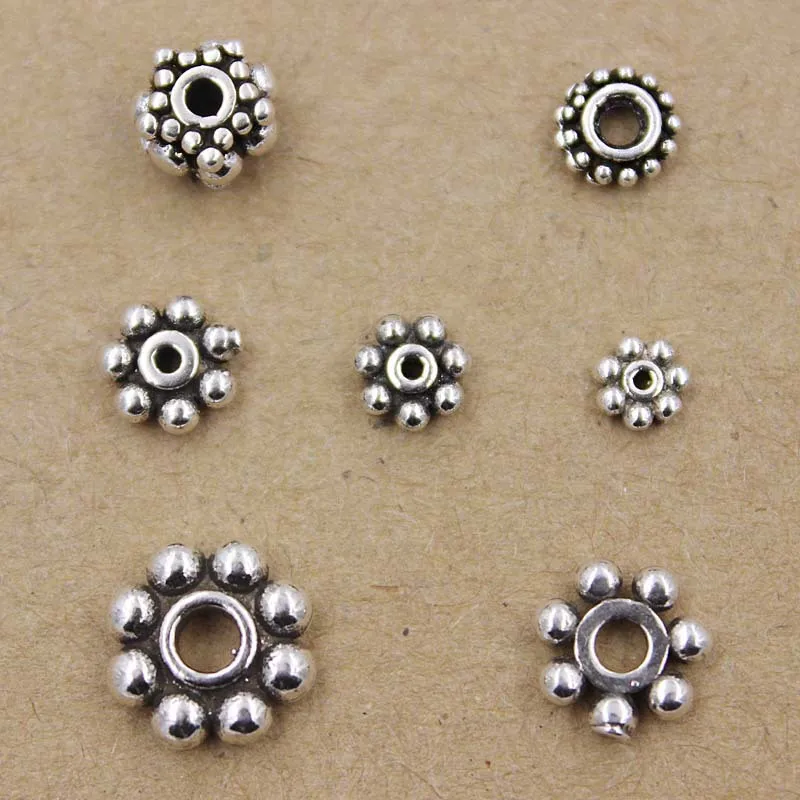 925 Sterling Silver Spacers Beads 7mm Daisy Spacers Silver Findings SIL122