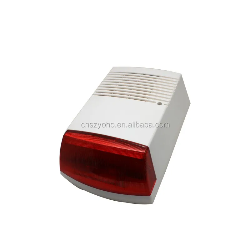 IP65 Waterproof Siren Alarm and LED Flashing Strobe Light 12V Wired Indoor/Outdoor Siren with Strobe Light