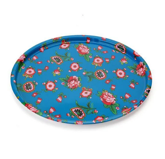Custom selling round shape metal tin ashtray rolling tray serving tray