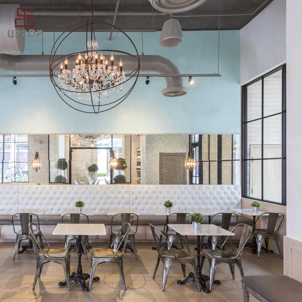 (SP-CS126) Modern interior restaurant design metal furniture dining cafe restaurant table and chairs furniture