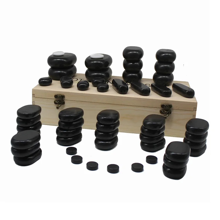 
RISESUN Hot stone 54Pcs Deluxe Warm Stone Massage Set Hot stone massage 