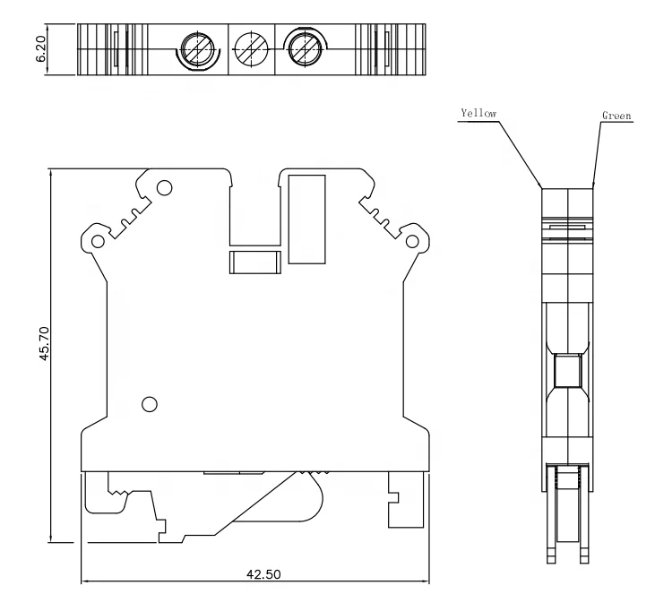 4mm wire range SLKG5/4 grounding din rail terminal block