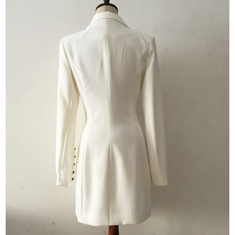 Low Moq Clothing Manufacturer Elegant Lapel Collar Long Sleeve OL Blazer Mini Dress