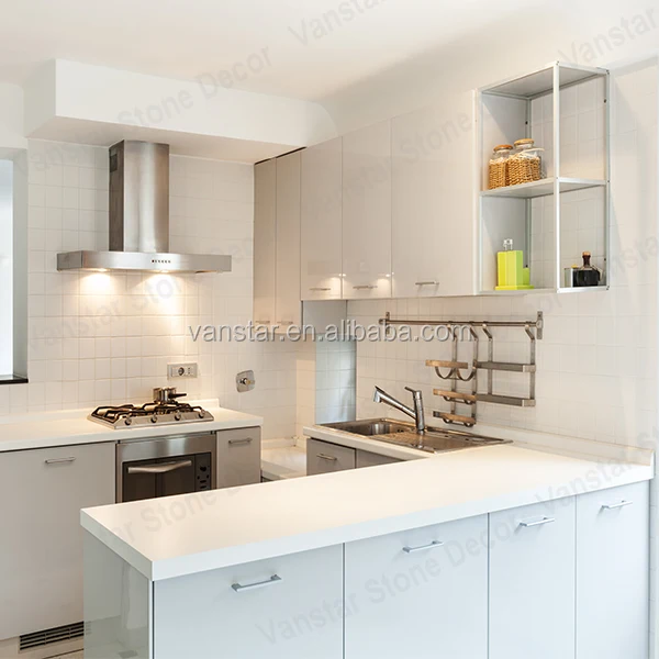 Fast Delivery Solid Surface Quartz Galaxy White Kitchen Countertops