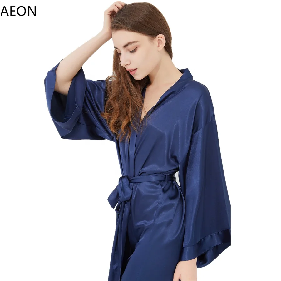 
Wholesale Long Blank Silk Satin Chiffon Nightgown Robe For Women Bridesmaid wedding party 