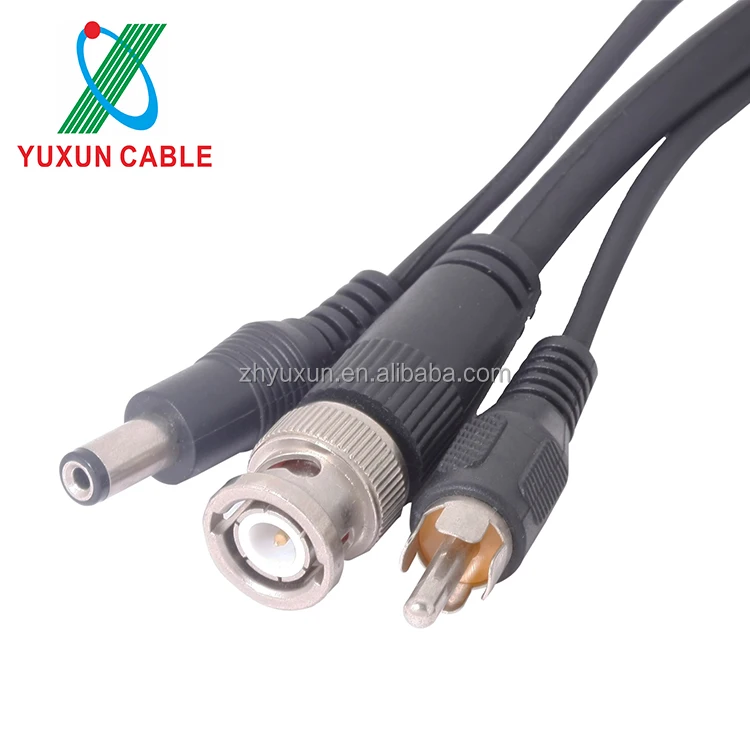 Yuxun RG59 2C кабель с RCA + BNC + DC заводская цена камеры видеонаблюдения коаксиальный кабель