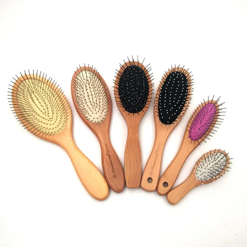 Hair brush factory wholesale Eco-Friendly oval wood antistatic wooden hair brush