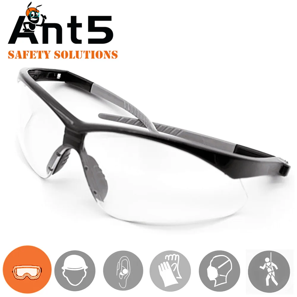 2021 Big discount china factory custom logo industrial en166 safety glasses blue cheap price ansiz78 taiwan