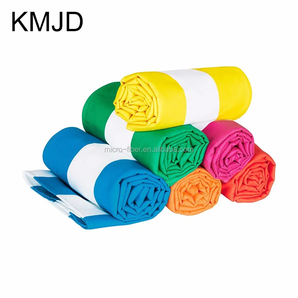 Stripe Sports Travel Beach Towel with Bag Wholesale Custom Printed Dry Quickly Microfiber Gift Kitchen Airplane Woven Square