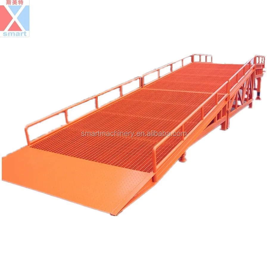 8T 10T Warehouse Adjustable Movable Portable Metal Hydraulic Dock Car ramp for Forklift Truck loading Unloading
