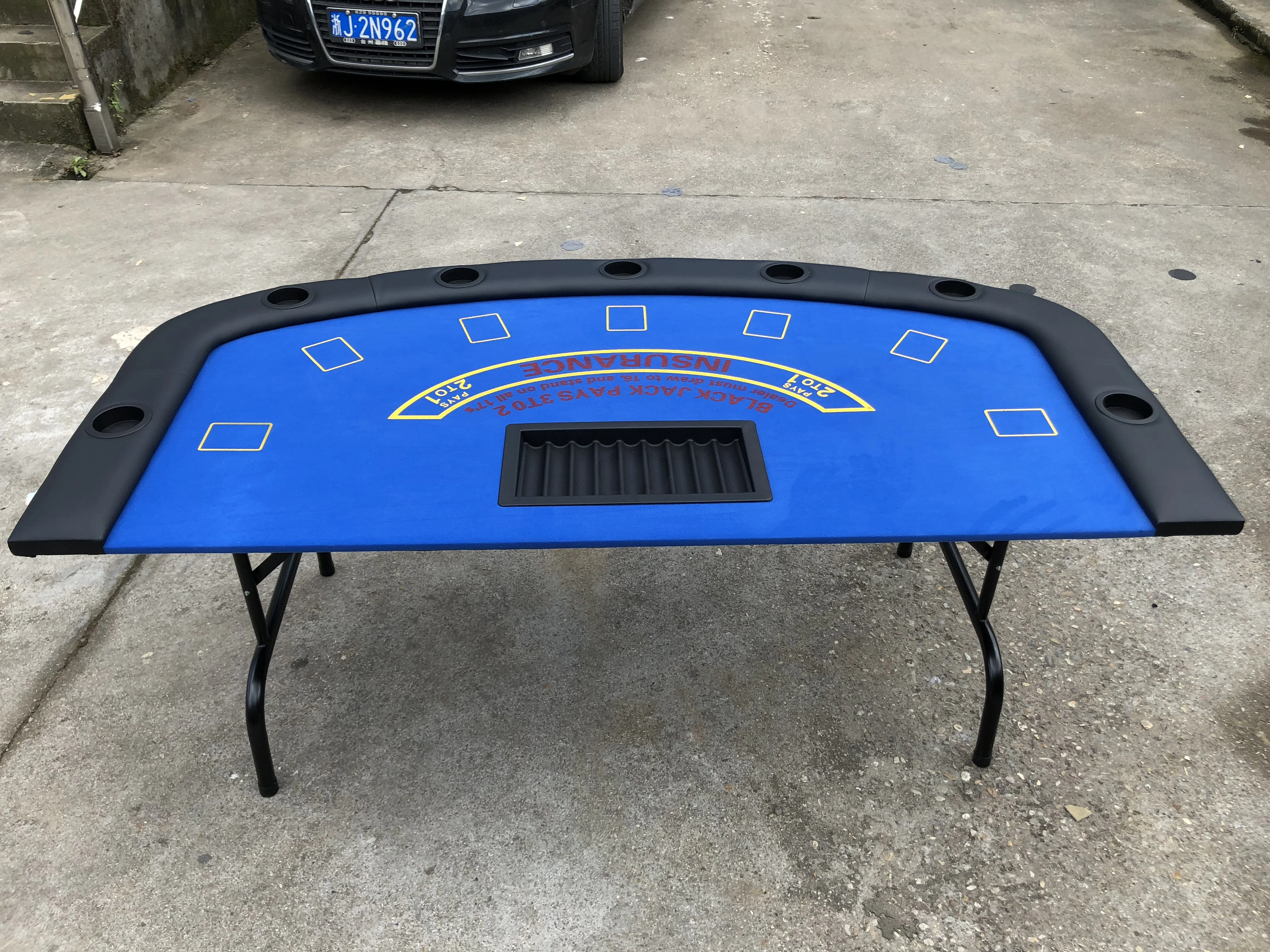 72' Foldable casino blackjack poker table for sale