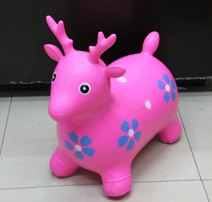 Jumping animal toy PVC inflatable bouncing horse with music and paint normal hopping animal