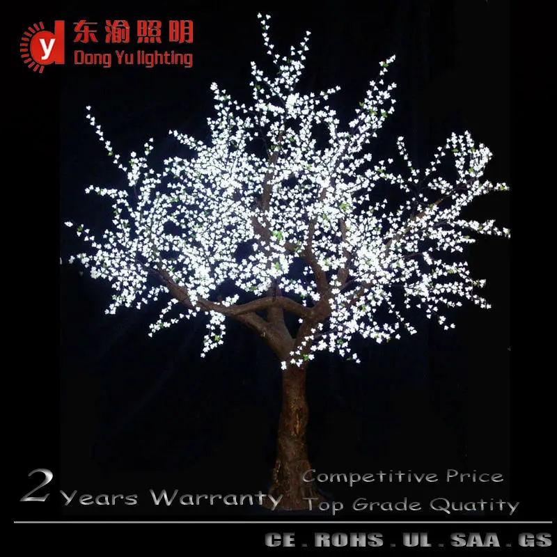 outdoor decoration high artificial natural trunk coating branch white light cherry blossom light christmas tree