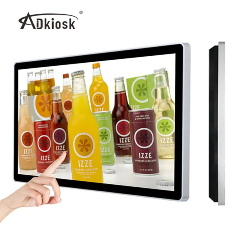 slim wall mounted 18 22 27 32 43 49 55 65 86 inch multi touch screen 4k LCD screen digital signage and displays monitor
