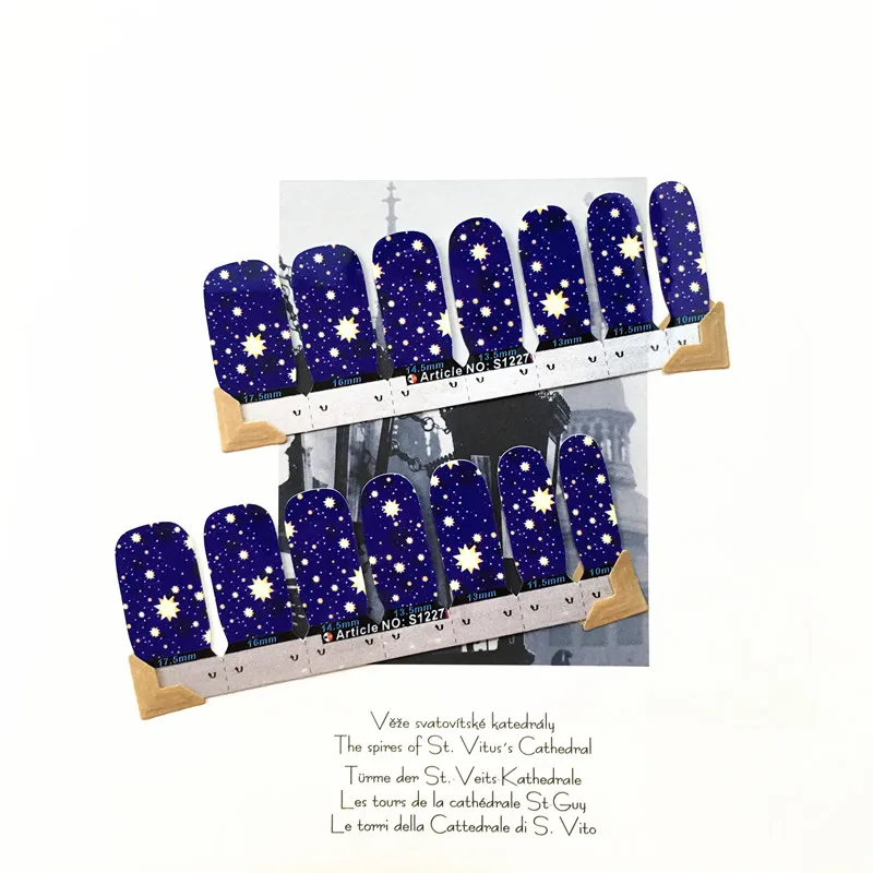 Blue Yellow star Nail Arts Nail Sticker Waterproof Nail Decal Sticker Gel Polish French Manicure Patch