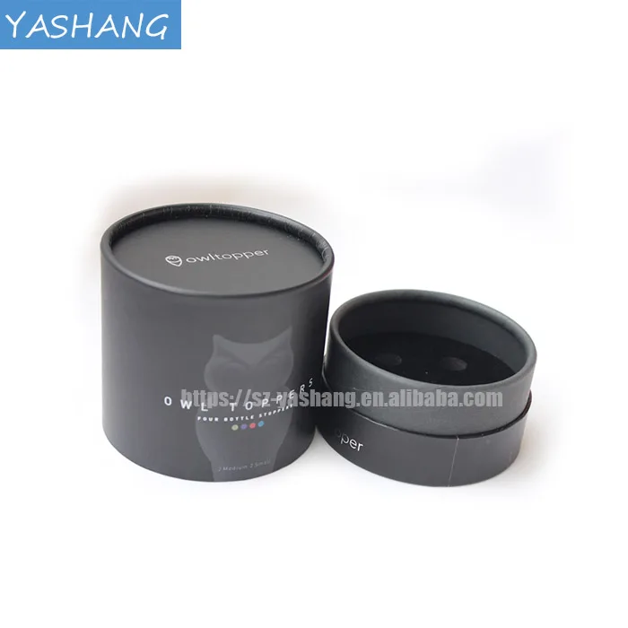 Matt black  round paper box printing paper round cylinder box,electronic products black gift box