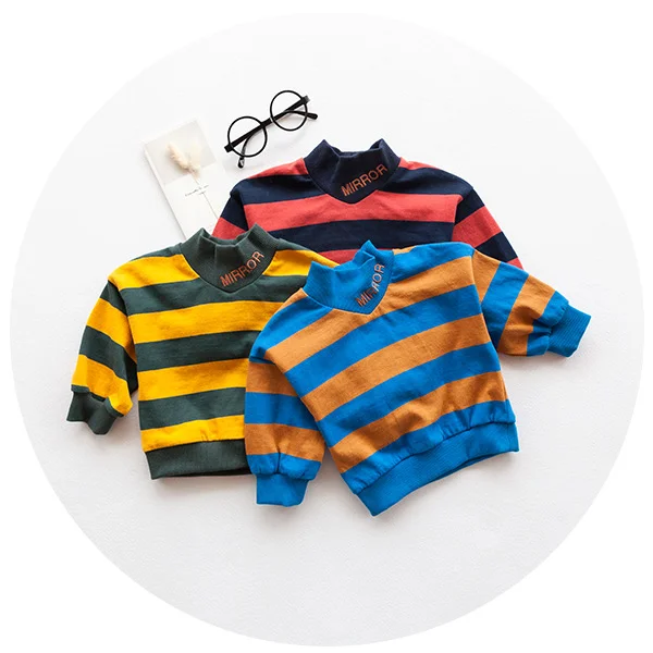 
YY10014A Baby striped design pullover 100% cotton hoody baby hoodie outfit 