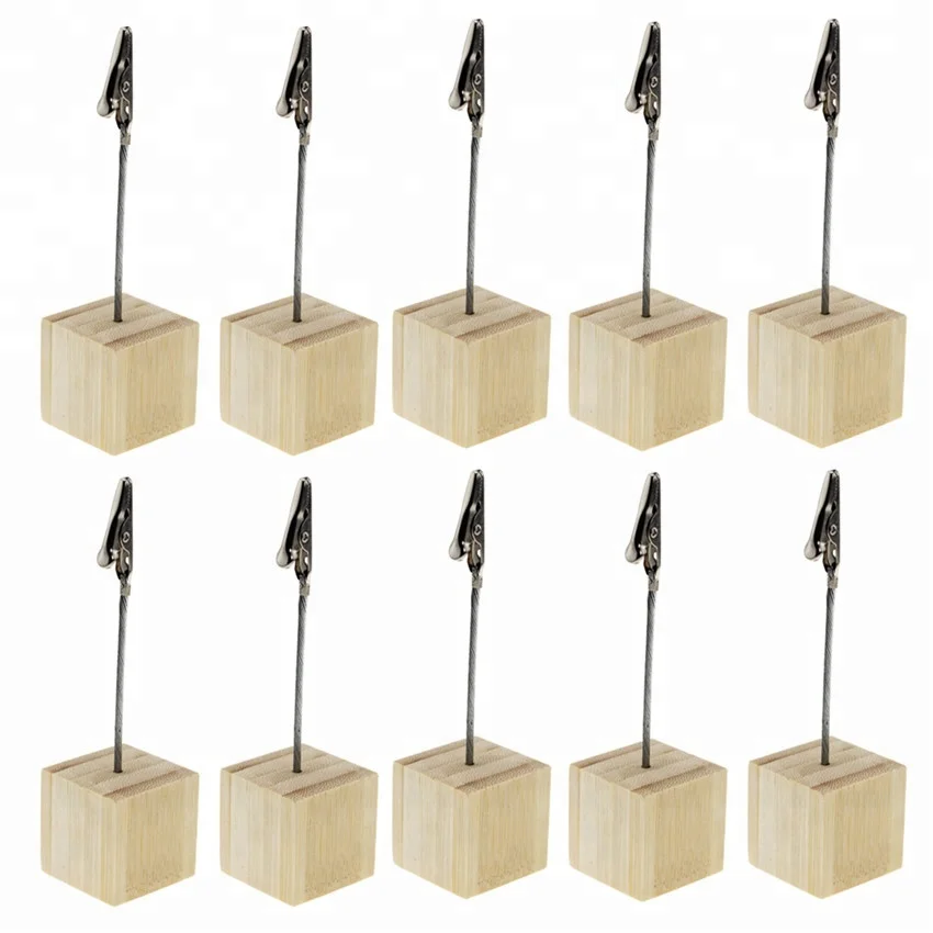 Promotion Bamboo crocodile Photo memo Holders cube clip