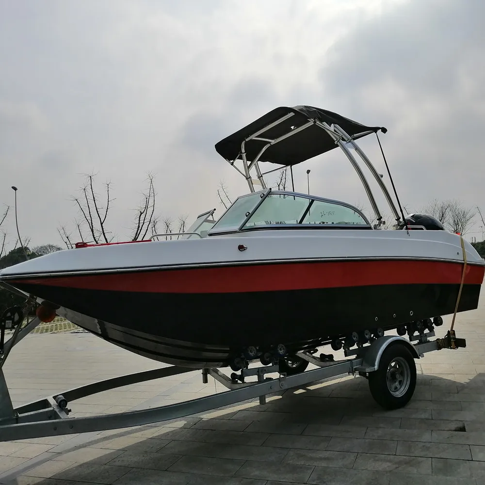 8 passengers small fiberglass speed boat with outboard engine for sale