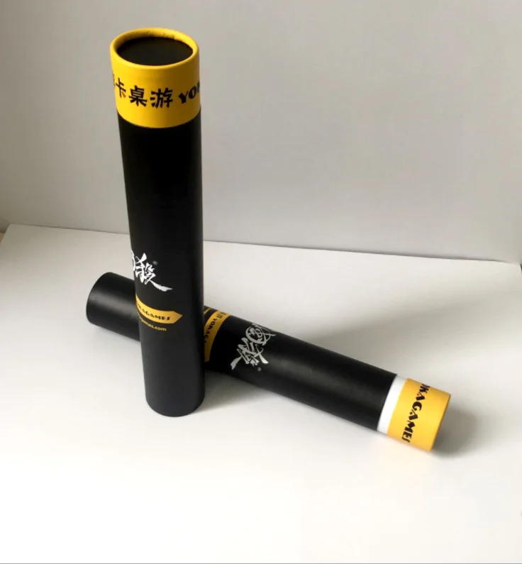 
Eco-friendly Custom printed kraft packaging black paper poster mailing tube with end caps 
