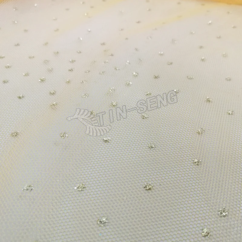 Yellow Glitter Tulle Fabric , Metallic Mesh Fabric for Evening Dresses