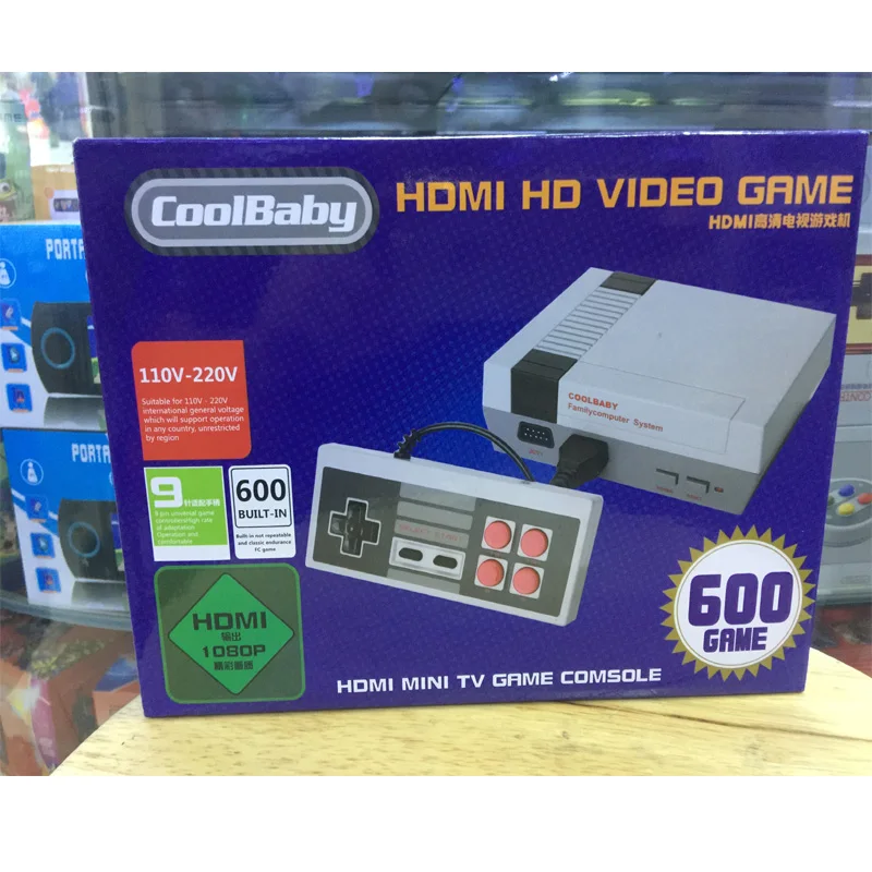 2021 Factory CoolBaby HD Out Retro Classic Game Player TV Video Childhood Built-in 600 games 8 Bit HD Port Video Game Console