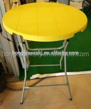 factory direct high quality LED foldable cocktail table bar table bistro table with stretch cover