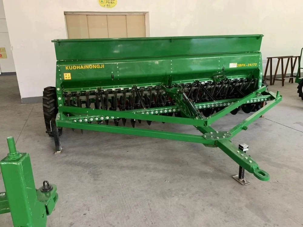 Трактор с прицепом, сеялка для пшеницы без почвы, сеялка для пшеницы
