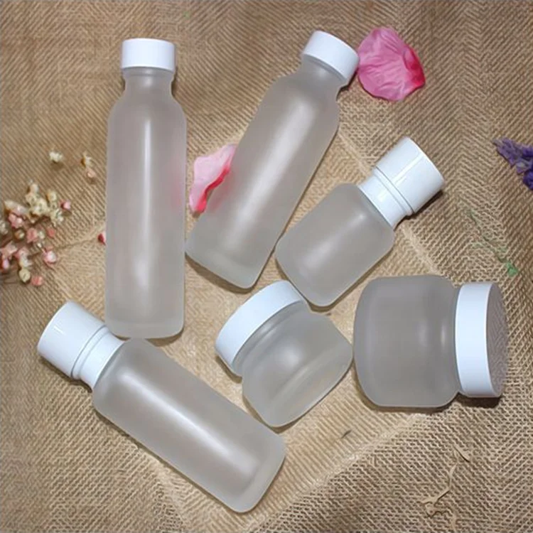 50g 50ml 120ml 150ml frosted glass empty cream jar sprayer with bamboo pattern plastic lid cap /lotion pump packaging bottle