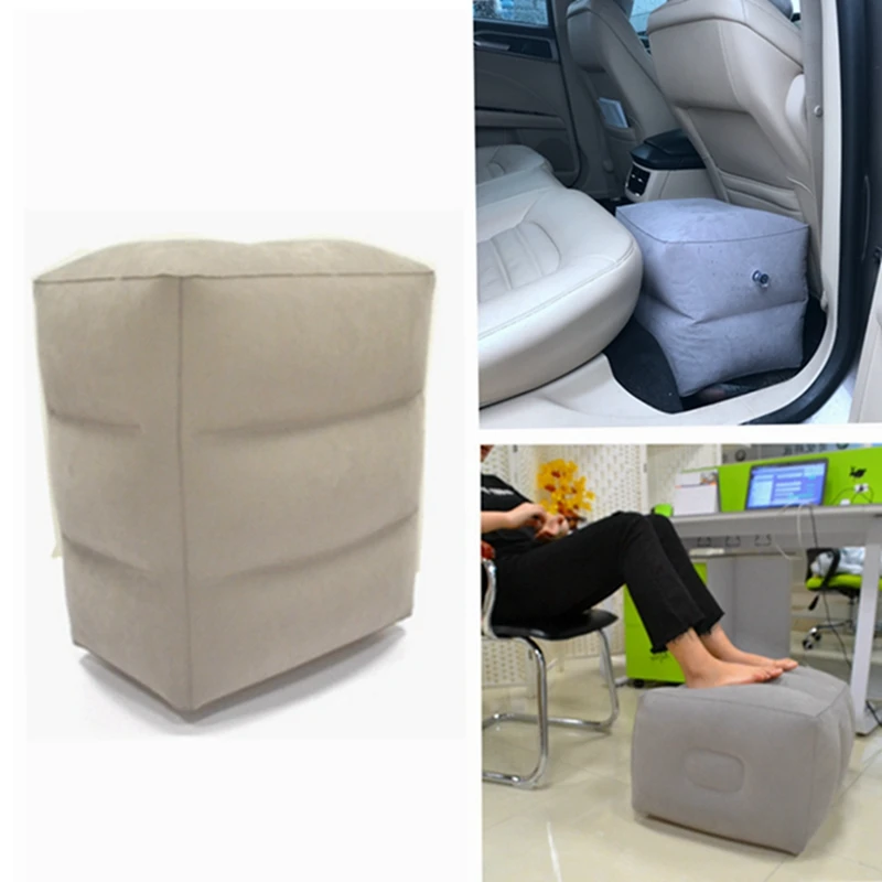 Airgoods New Airplane Travel Leg Rest Inflatable Foot Rest Pillow With Dust Cover