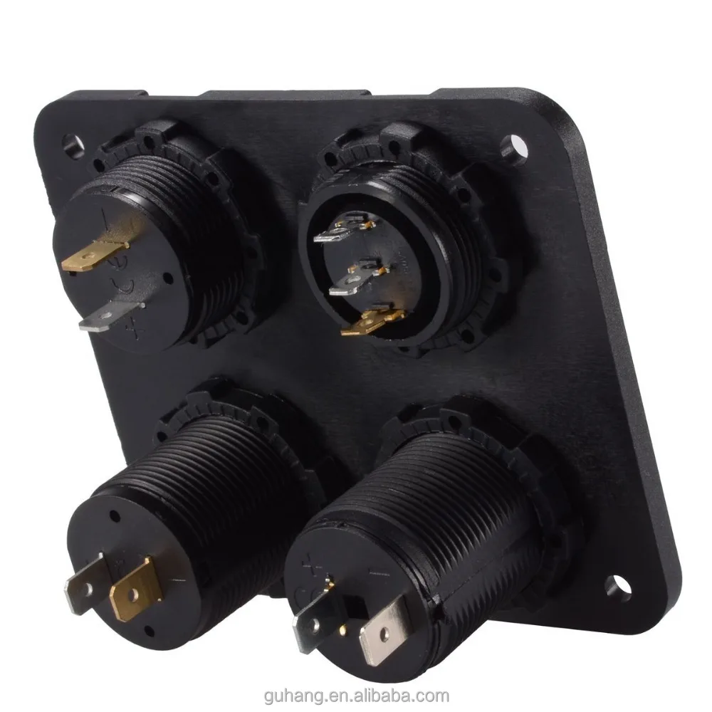 4.2A dual usb charger socket with LED voltmeter and on off bottom switch
