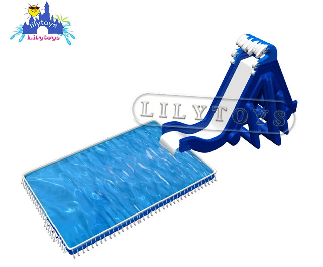 Прочный водный каркас из ПВХ, плавательный бассейн с металлической рамой с большой водной горкой