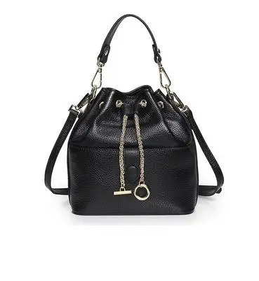 2019 Fashion Newest Style Bucket Bag For Women Genuine Cow Leather Ladies Tote Bag Small Size Cross-body Bag For Women