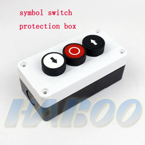 Мгновенный символ кнопочный переключатель с защитой Box 3 позиции 3 отверстия SPST белый цвет 1NO/1NC